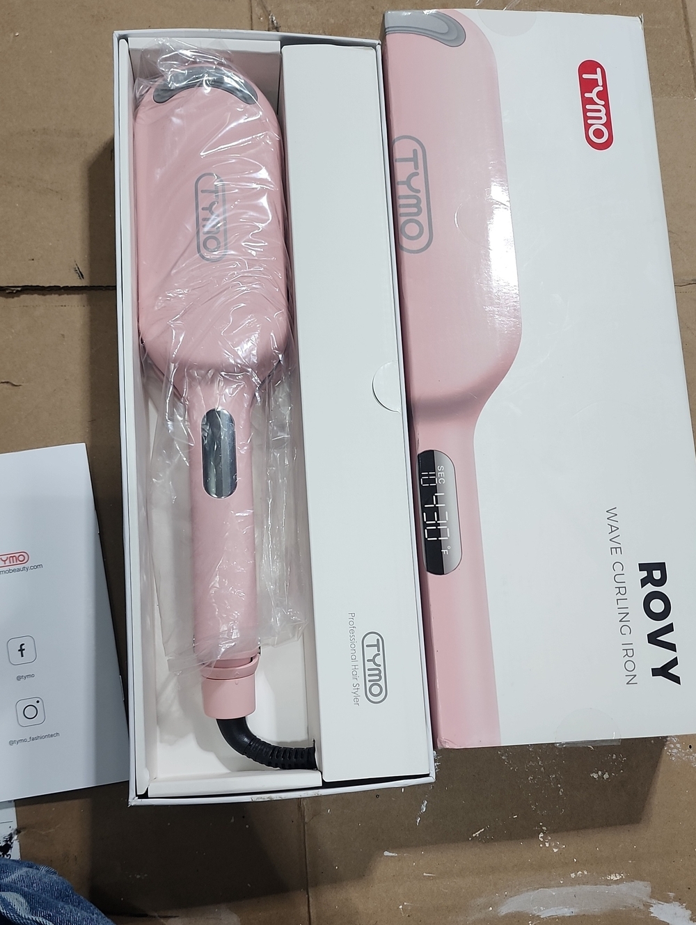 Tymo Rovy Pink Wave Curling Iron - Digital Display